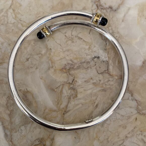 Vintage 925 Sterling Silver Bypass Bracelet - Picture 5 of 11